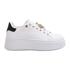 White Women's Sneakers With Decoration Celedria