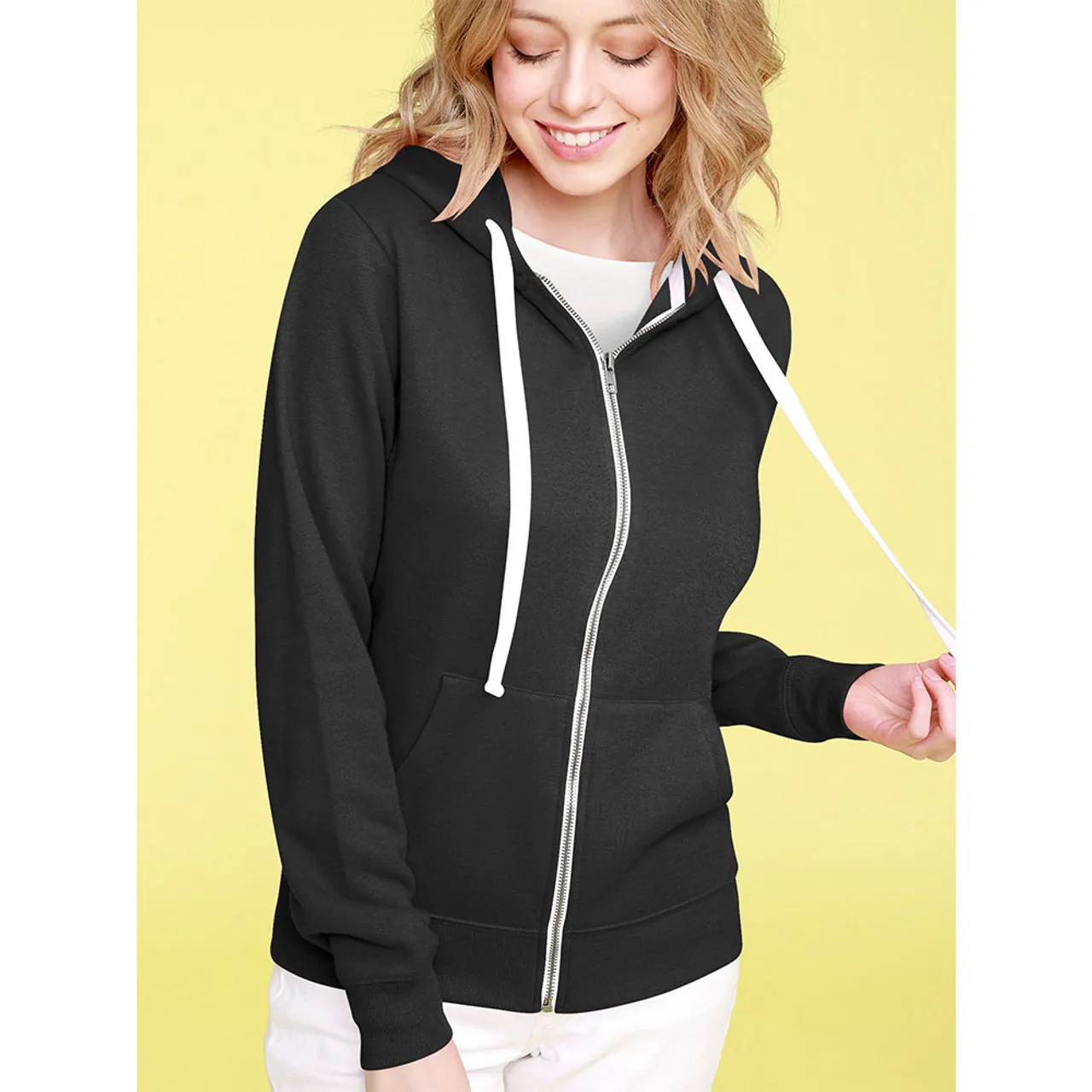 Women's Slim-Fit Casual Zip-up Hoodie Lightweight Sweatshirt