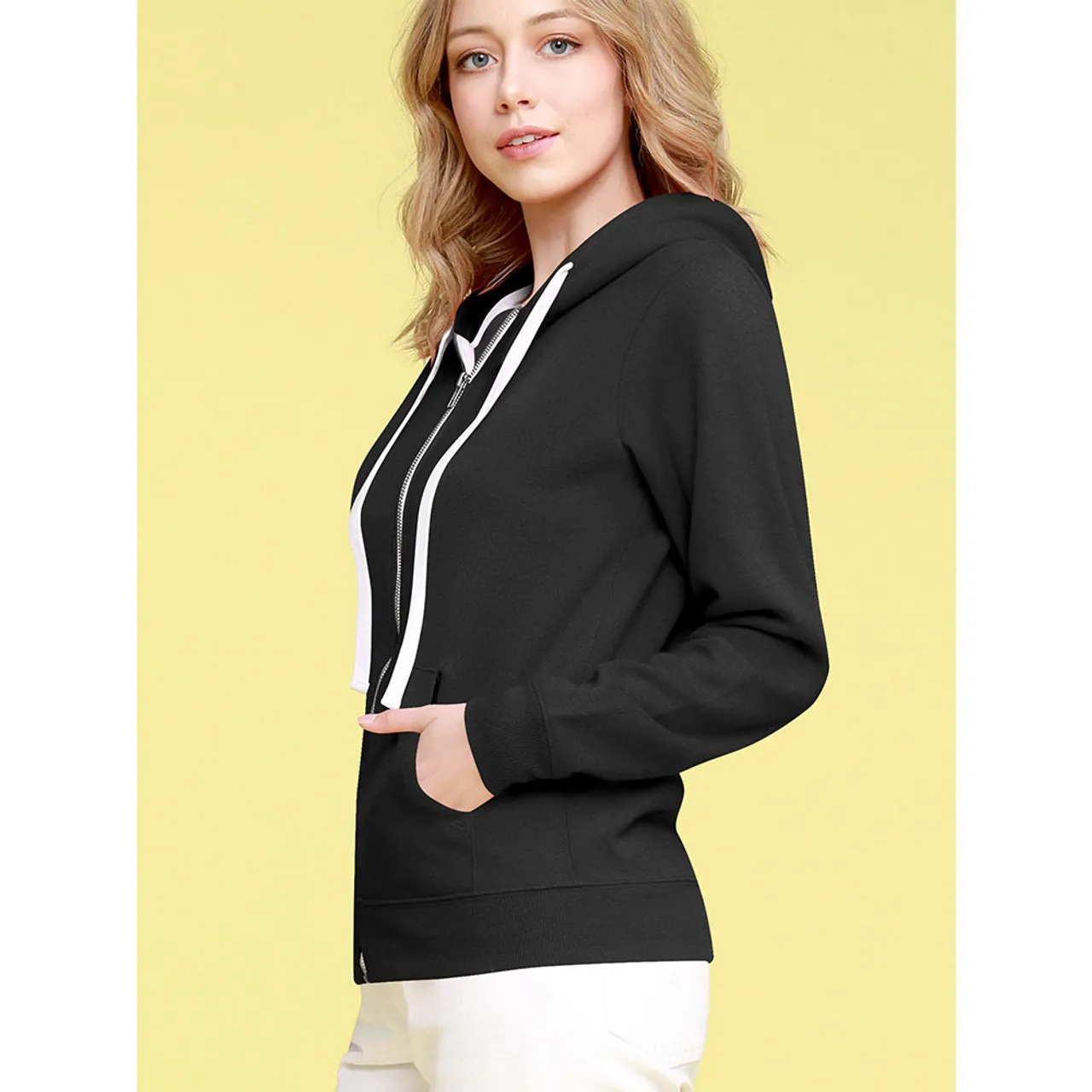 Women's Slim-Fit Casual Zip-up Hoodie Lightweight Sweatshirt