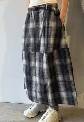 Wool Paneled Skirt - Shadow Plaid