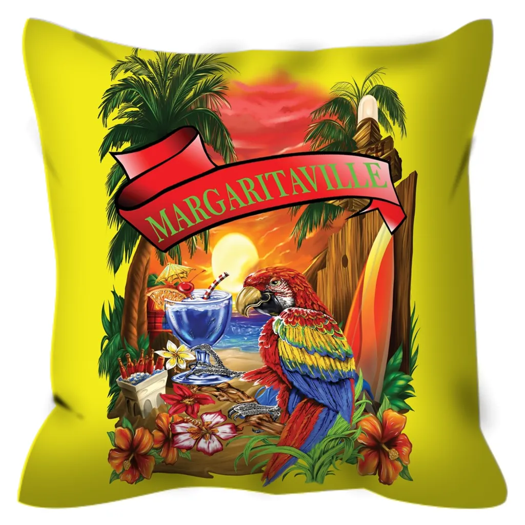 Yellow Margaritaville Parrot Outdoor Pillows