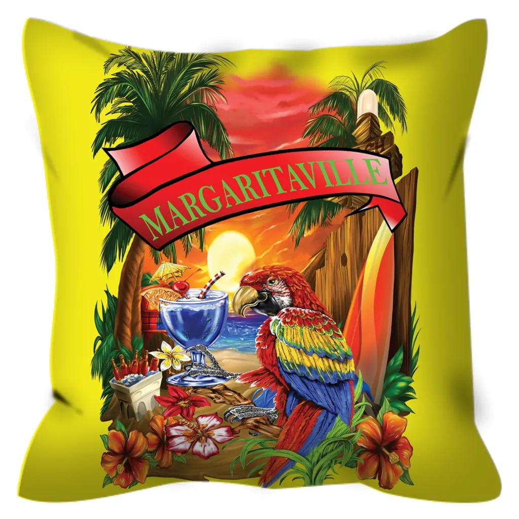 Yellow Margaritaville Parrot Outdoor Pillows