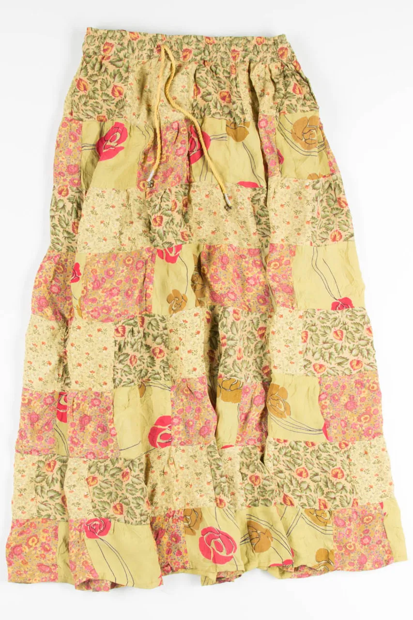 Yellow Patch Hippie Skirt