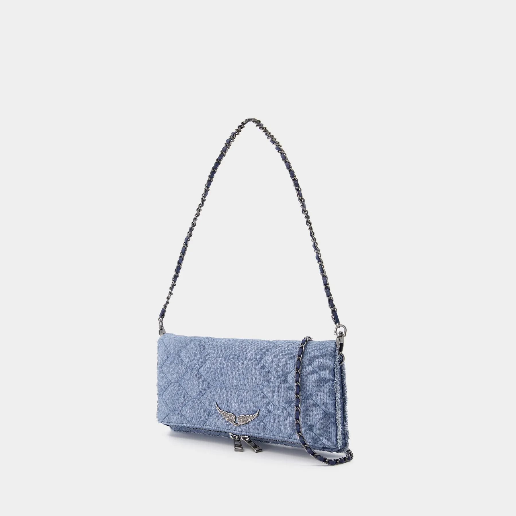 Zadig & Voltaire  Rock Xl Scale Glitter Crossbody - Zadig & Voltaire - Denim - Blue